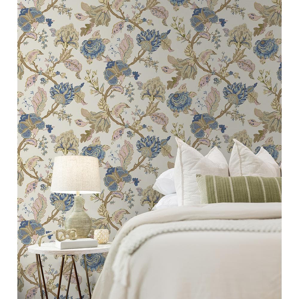 Kianna Jacobean Floral Parchment Peel and Stick Wallpaper