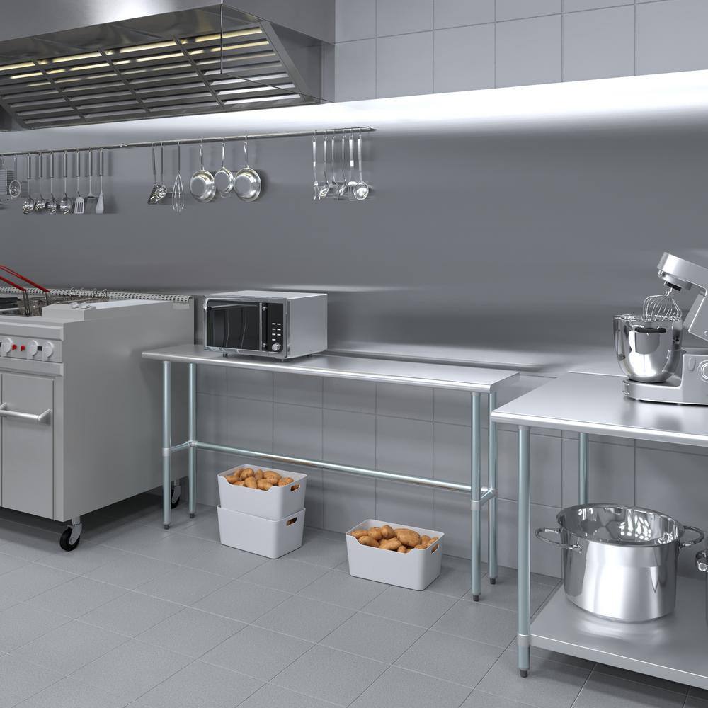 72" Stainless Steel Work Table with Galvanized Legs
