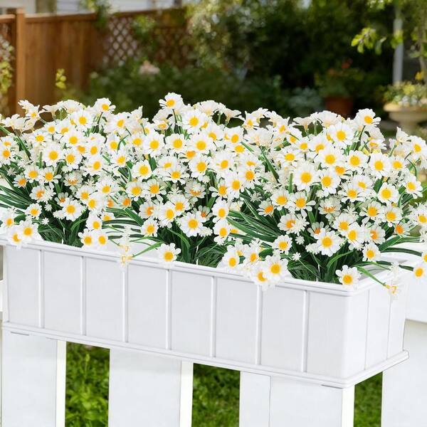 White Artificial Daisy Flowers Ornaments, 8 Bundles L07TBJY9SG