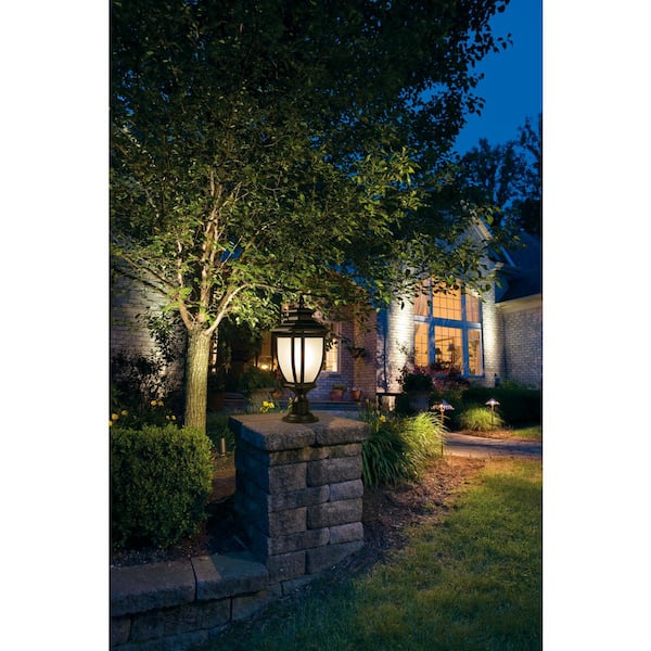 KICHLER Salisbury 1-Light Black Aluminum Hardwired Waterproof