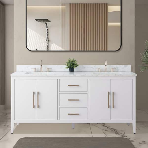 Vanity Art 72 in. W x 22 in. D x 34 in. H Double Sink