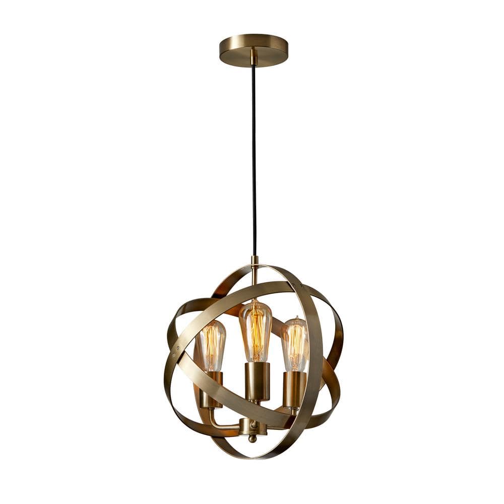 Donovan 3-Light Antique Brass Pendant Lamp