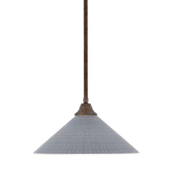 Unbranded Sparta 100-Watt 1 Light Bronze Shaded Pendant Light with 16 in. Gray Matrix Glass Shade, No Bulb Included
