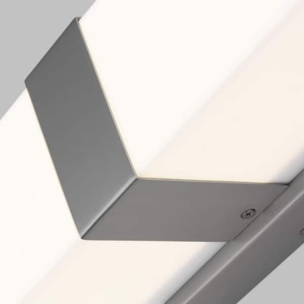 Generation Lighting - Vandeventer Small 17 in. Brushed Nickel Modern Contemporary Wall Vanity Light with Integrated LED and Acrylic Shade