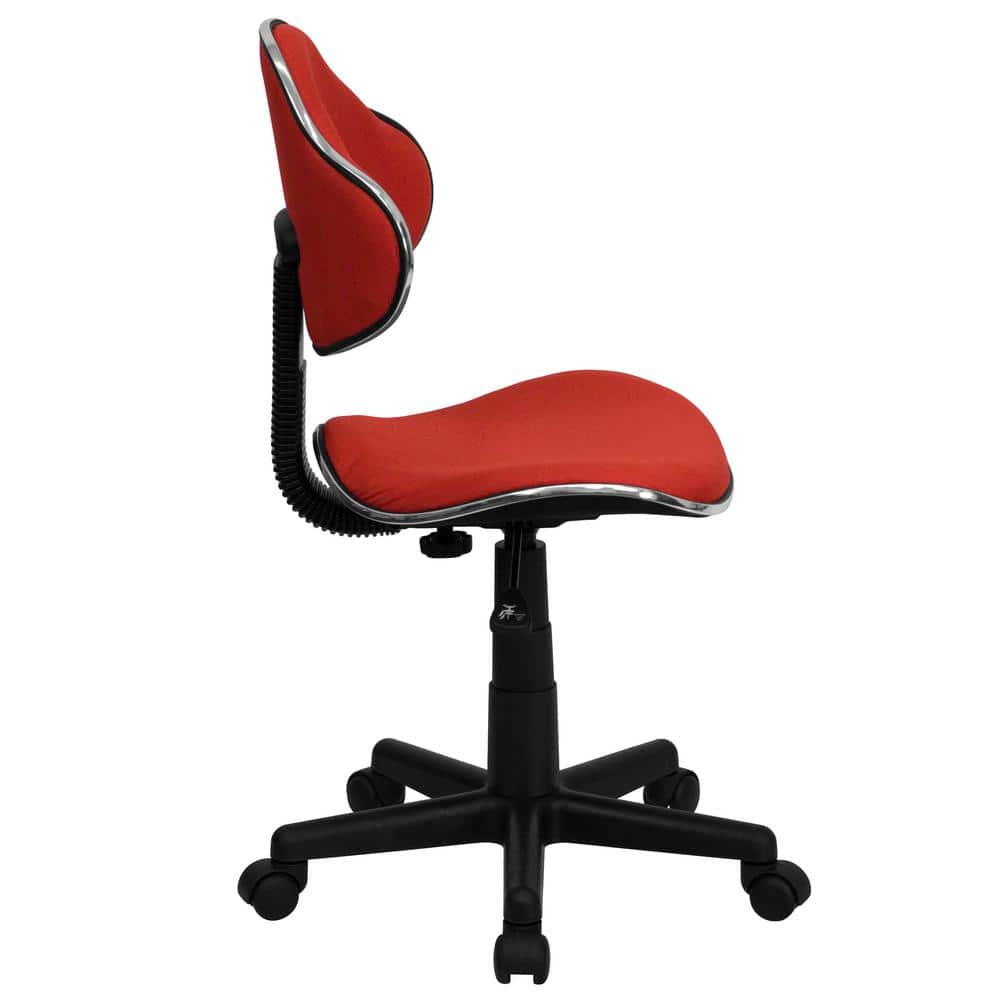 Red Low Back Polyester Swivel Task Chair