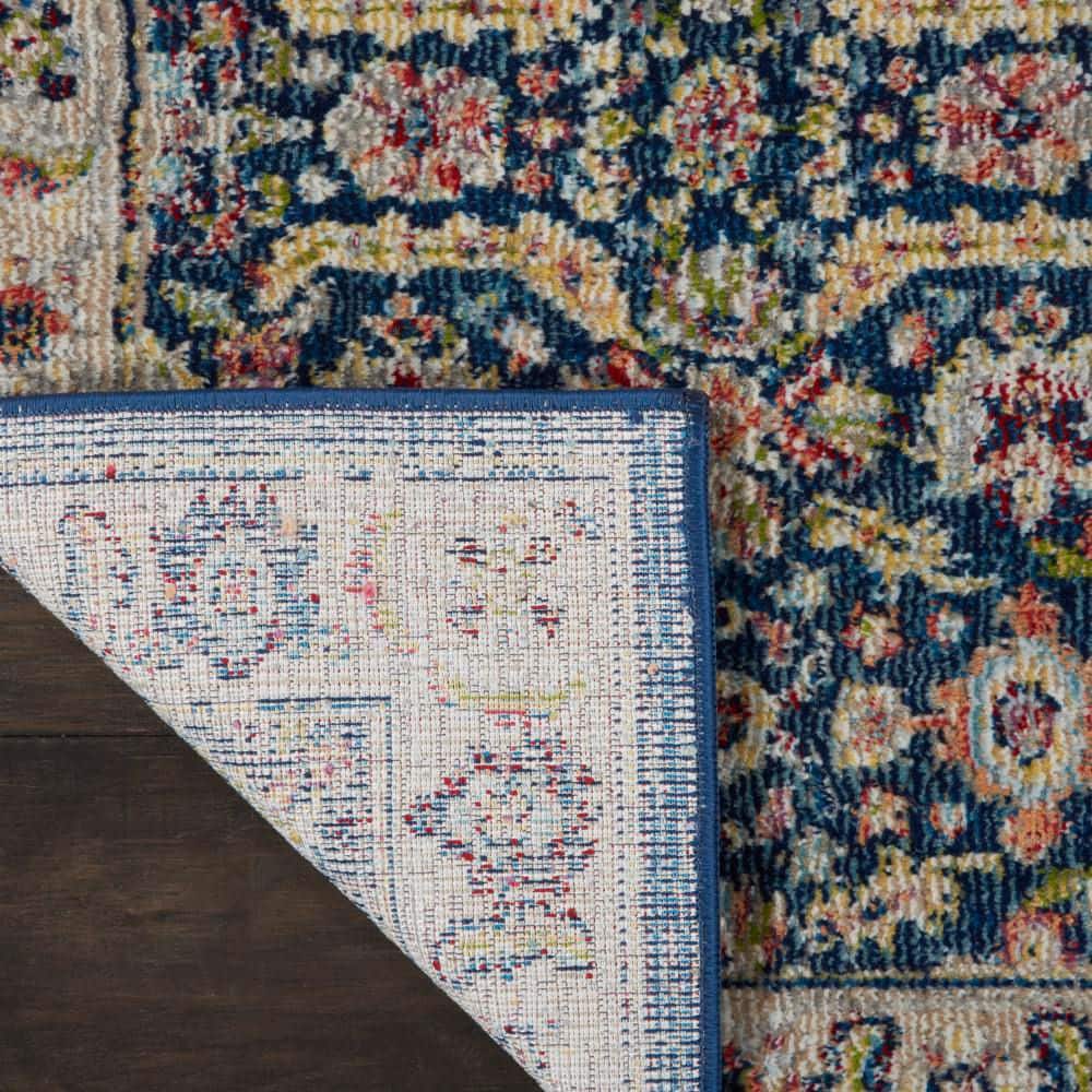 Global Vintage Multicolor Synthetic 8' x 10' Easy-Care Area Rug
