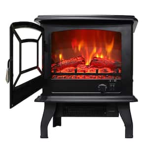 17 in. 1400-Watt Freestanding Electric Fireplace in Black