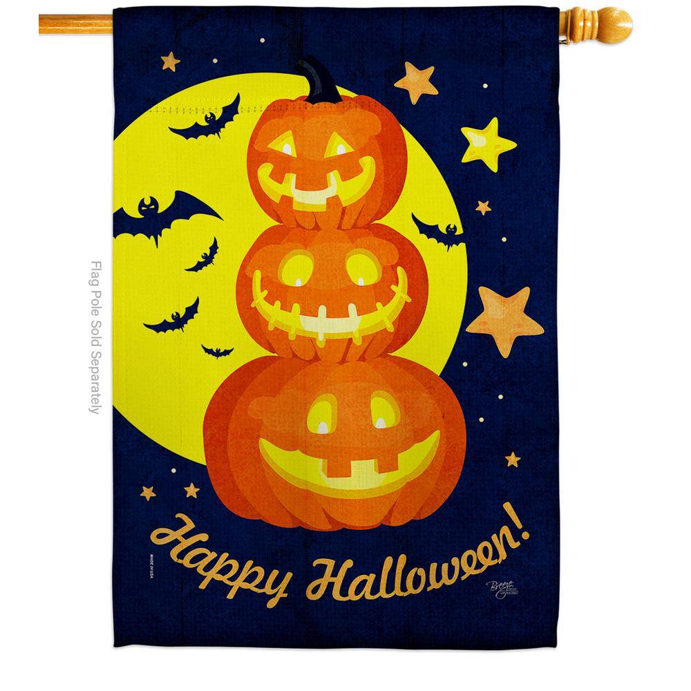28 in. x 40 in. Pumpkin Trio House Flag Double-Sided Readable Both Sides Fall Halloween Decorative price history on PriceWatchPro