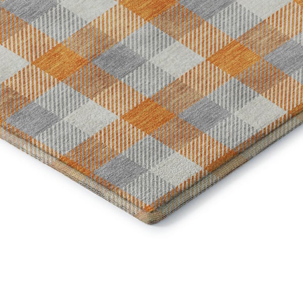 Mayfield Premium Machine Washable Abstract AMF1053 Orange 3 ft. x 5 ft. Area Rug