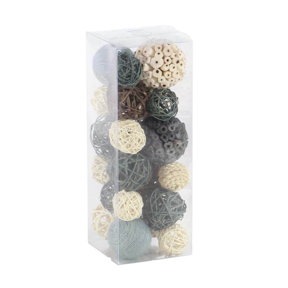 Multi-Colored Handmade Dried Plant Orbs Vase Filler Set