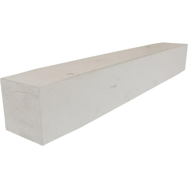 Ekena Millwork 4 in. x 4 in. x 7 ft. Knotty Pine Polyurethane Faux Wood Beam Fireplace Cap-Shelf Mantel