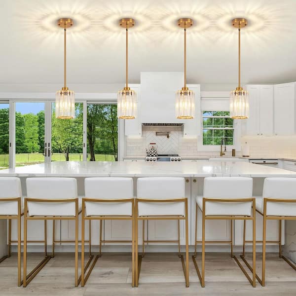 ZSMIHDOH 1-Light Gold Modern Pendant Light with Crystal Glass