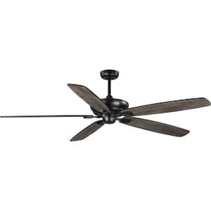 Kennedale Collection 72 in. 5-Blade Rustic Charcoal/Matte Black DC Motor Transitional Ceiling Fan