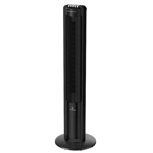 42 in. Tower Fan in Black with Oscillating, Remote Control, Sleep wind, Timer