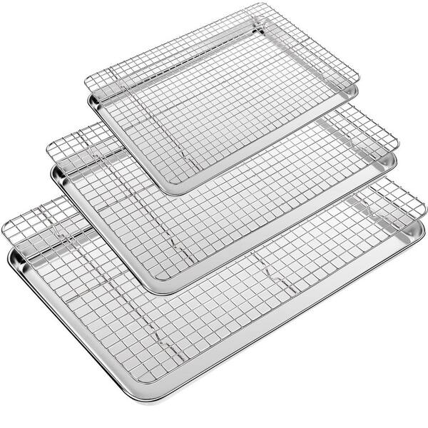 15.9 in. Heavy Duty Baking Sheets and Cooling Racks, Dishwasher Safe Bakeware for Oven Baking, Roasting and Grilling
