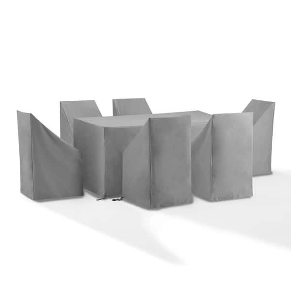 CROSLEY FURNITURE 7-Piece Gray Outdoor Dining Furniture Cover Set