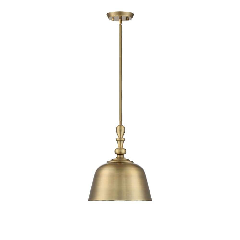 Berg 14" Warm Brass and Nickel 1-Light Pendant