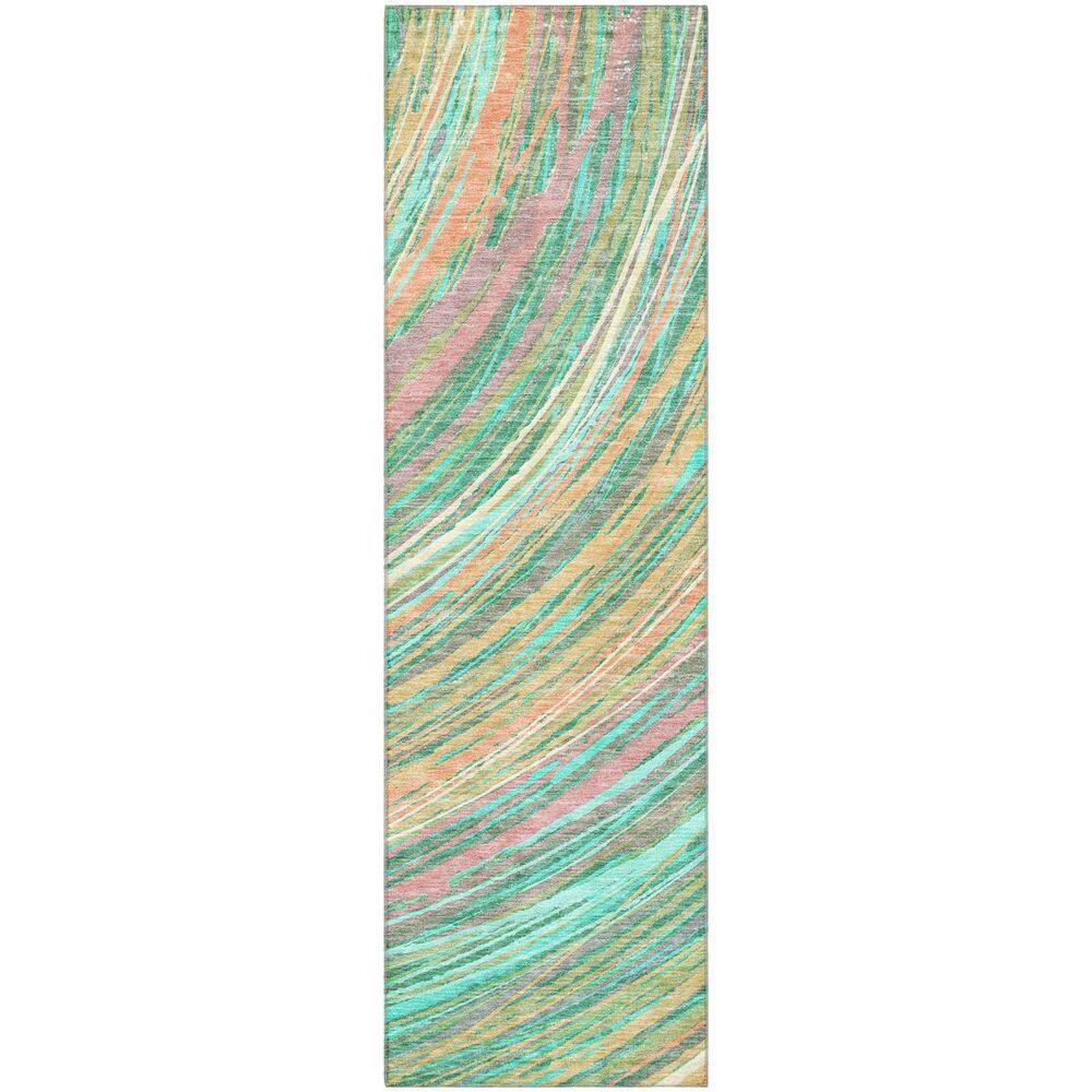 Mayfield Premium Machine Washable Abstract AMF2094 Teal 2 ft. x 7 ft. Runner Rug price history on PriceWatchPro