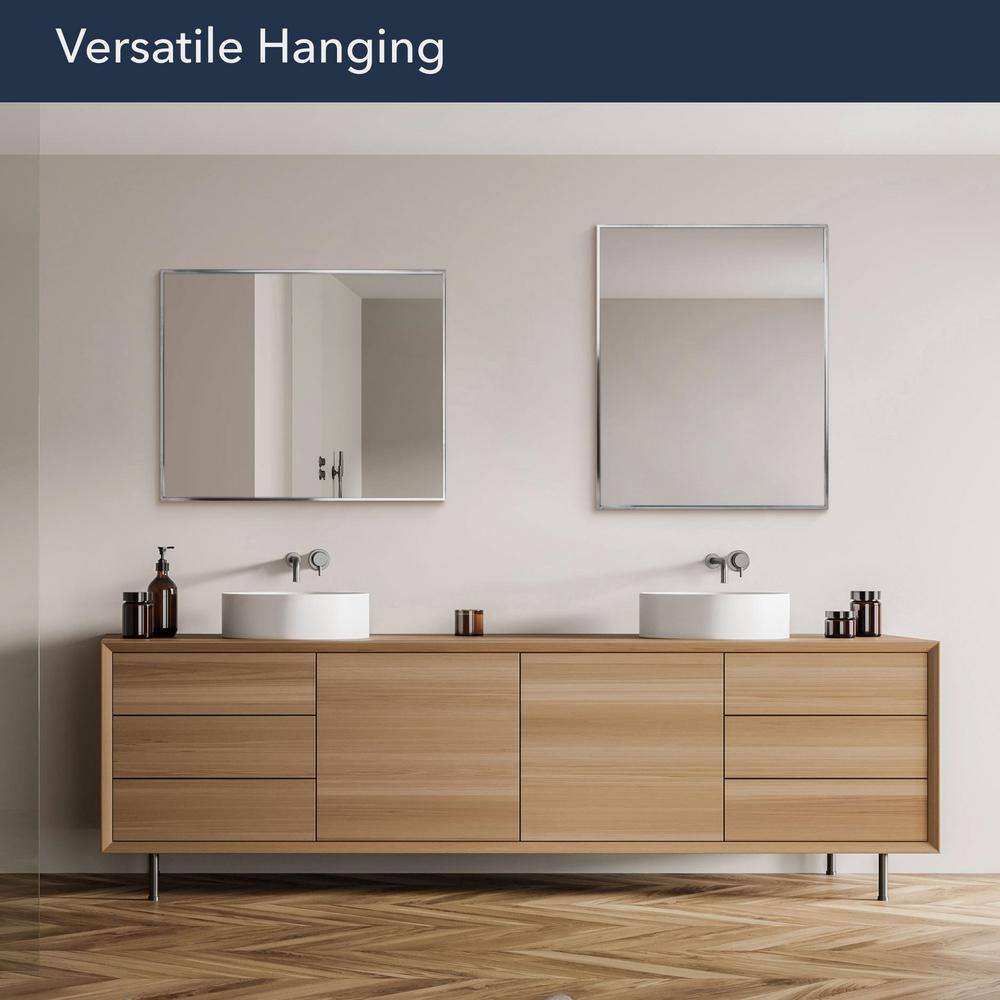 Elegant Brushed Nickel 24x30 Rectangular Vanity Mirror