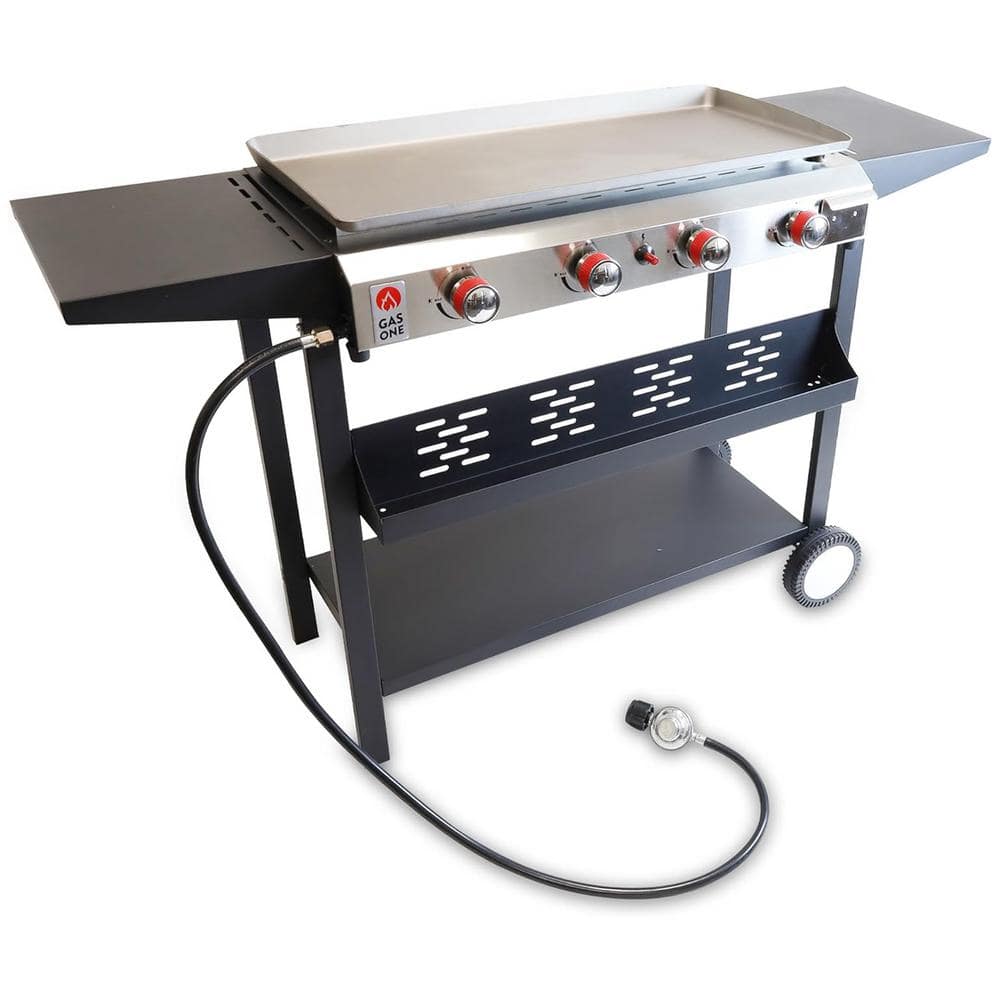 GASONE 33 in . 4-Burner Portable Propane Gas Grill Flat Top Pre Seasoned  Griddle in Black B-7400S - The Home Depot