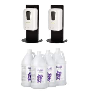 40 oz. Automatic Gel Sanitizer Dispenser and Tabletop Stand with 1 Gal. Gel Sanitizer Case of 4 (2-Pack)