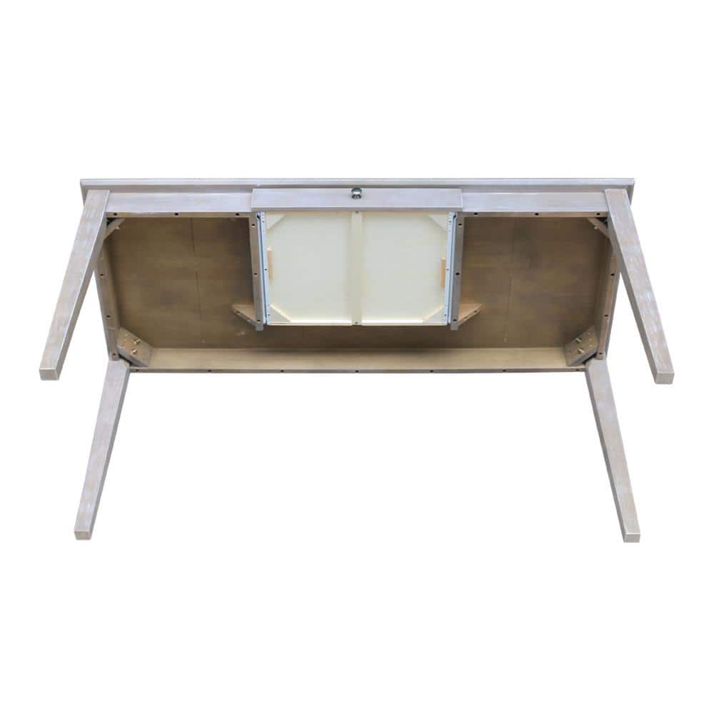Transitional 60'' Washed Gray Taupe Home Office Desk with Drawer