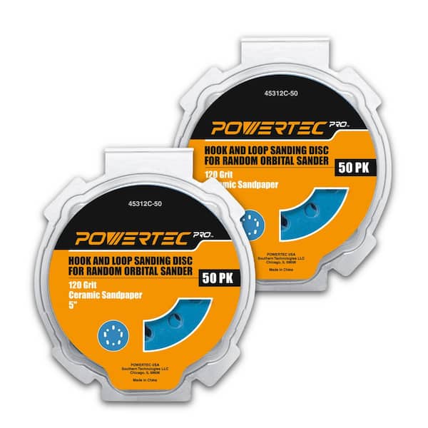 5 in. 120-Grit Ceramic Hook and Loop Orbital Sanding Disc for 5 and 8 Hole Random Orbital Sanders (100-Pack)