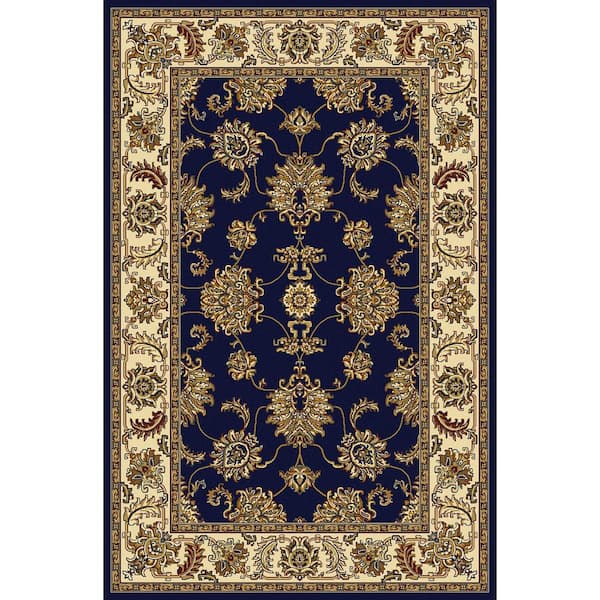 Noble Navy 8 ft. x 12 ft. Traditional Floral Oriental Area Rug