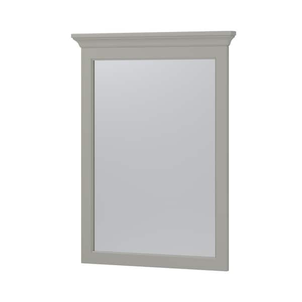 Foremost Lawson 24 in. W x 32 in. H Small Rectangular Wood Framed Flush Mount Bathroom Vanity Mirror in Grey