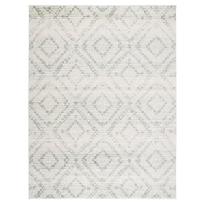 Adirondack 9 ft. x 12 ft. Ivory/Green Geometric Area Rug