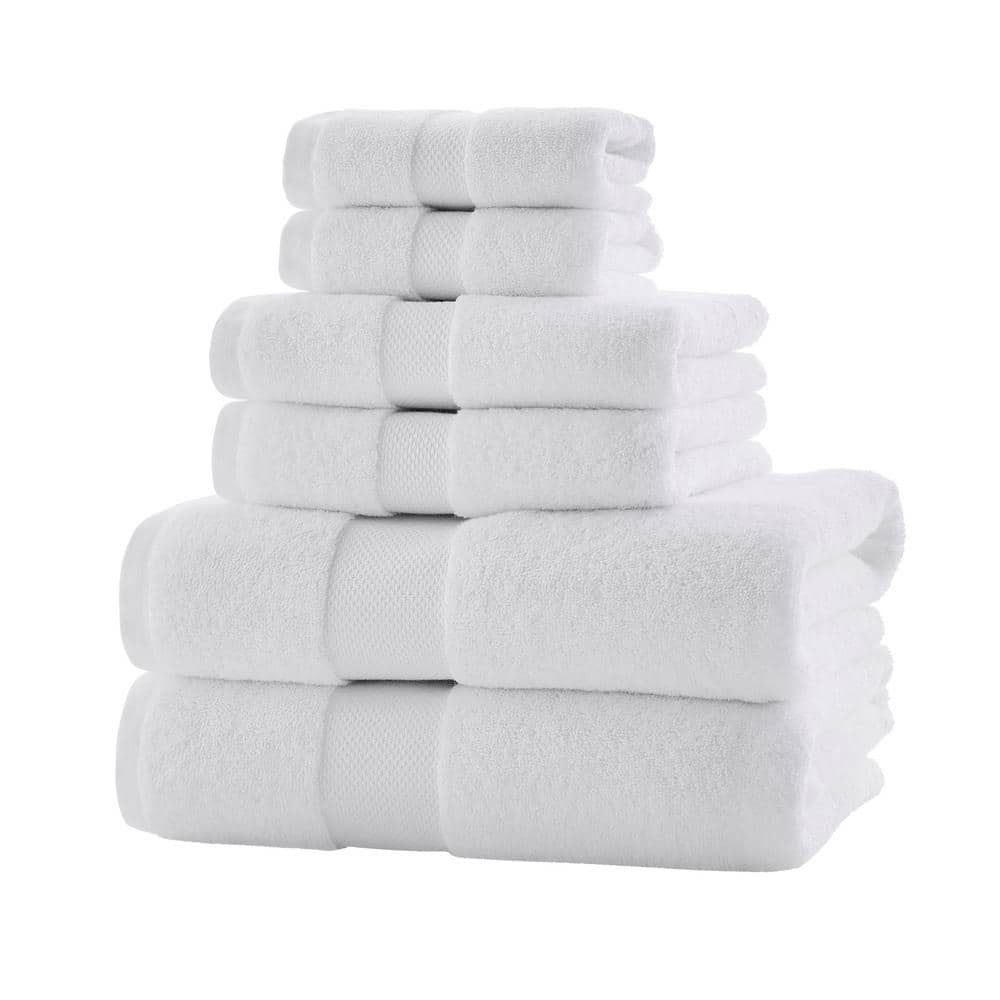 Home Decorators Collection Ultra Plush Soft Cotton Bright White 6-Piece Bath Towel Set