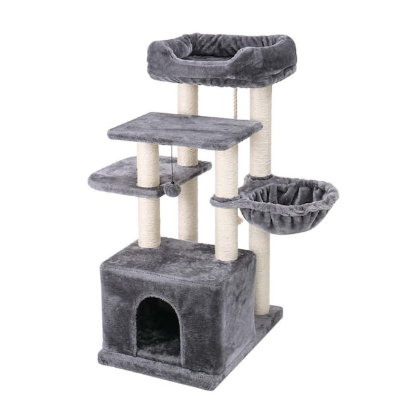Foobrues Cat Tree Condo Sisal Scratching Post for Kitten Pet Cat Tower Cozy Perch Specious Hummock