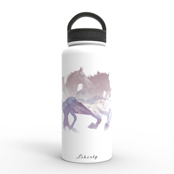 Kids Stainless Steel Insulated Water Bottle Vacuum with Staw 13 oz, Red Unicorn
