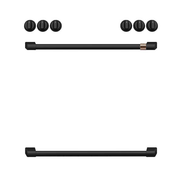 Cafe Range Handle and Knob Kit in Flat Black