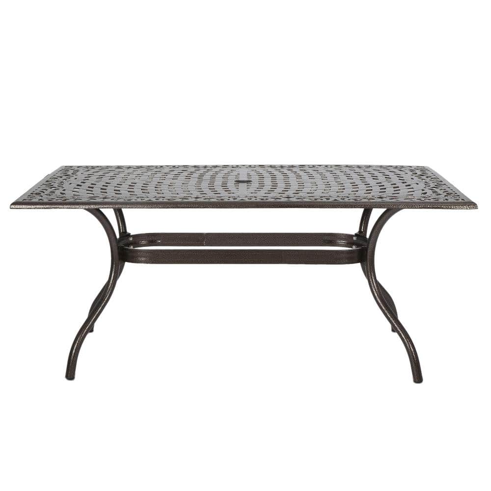 66.7 in. Bronze Aluminum Rectangular Outdoor Dining Table