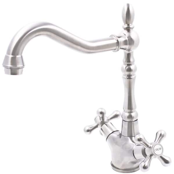 Novatto Duhbul Double Handle Swivel Bar Faucet in Brushed Nickel