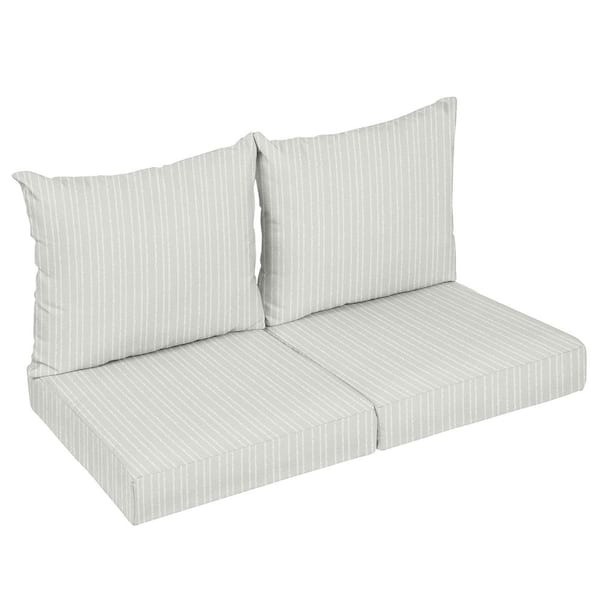 SORRA HOME 22.5 x 22.5 x 5 (4-Piece) Deep Seating Outdoor Loveseat Cushion in Cavo Smoke