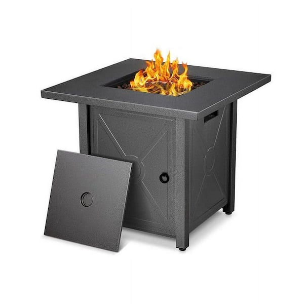 R.W.FLAME 28 in. 40,000 BTU Metal Gas Outdoor Square Fire Pit Table with Adjustable Fire Control Knob