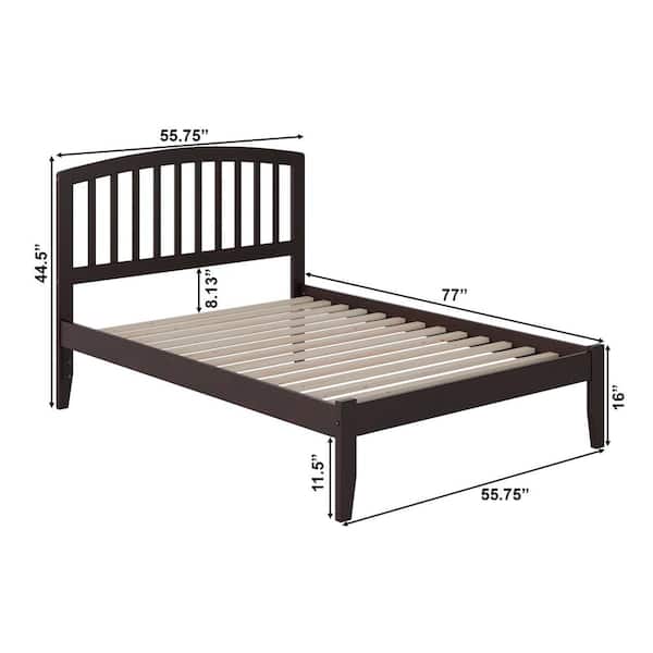 Richmond Espresso Full Platform Bed with Open Foot Board