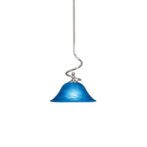 Unbranded Royale 100 W 1-Light Brushed Nickel Standard Mini Pendant Light with Glass Shade