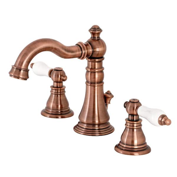 Kingston Brass American Patriot 8 in. Widespread 2-Handle Bathroom Faucet in Antique Copper