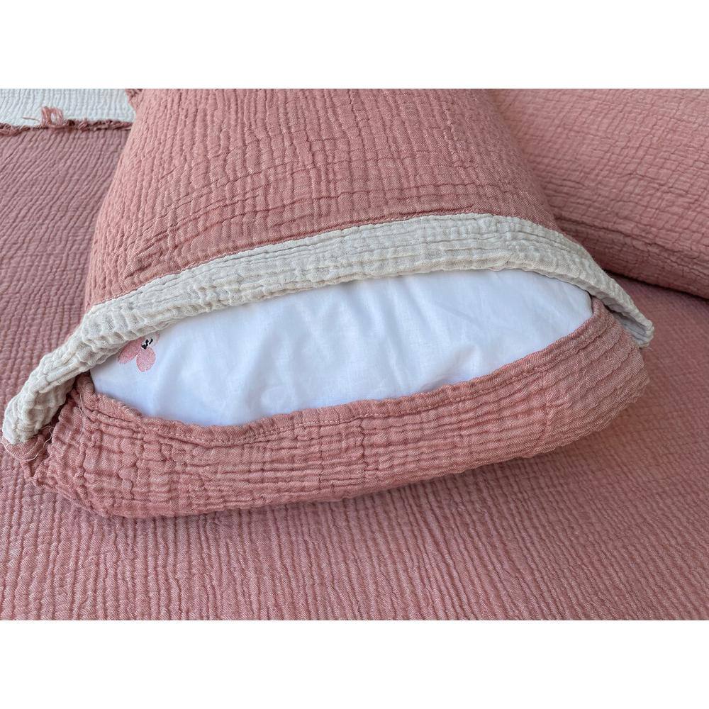 Brick Organic Cotton Muslin Standard Shams Set