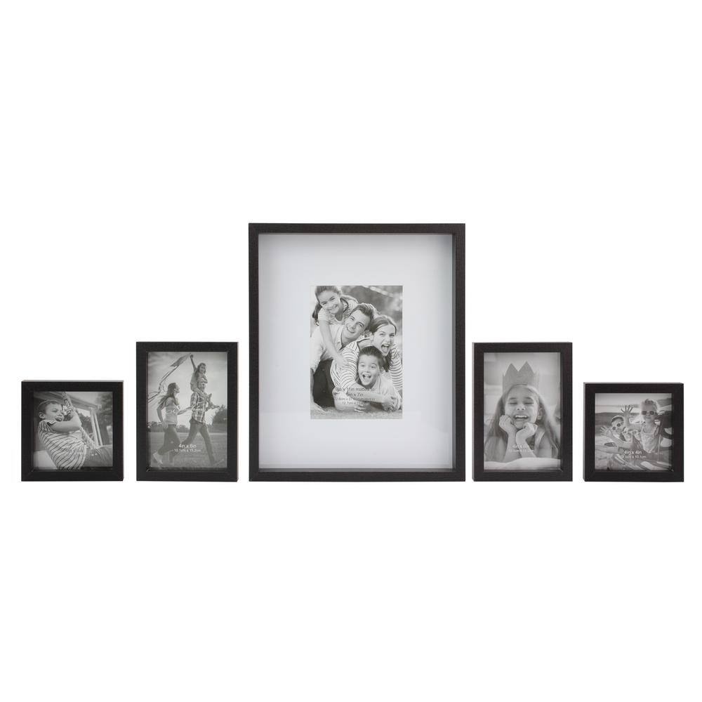Stonebriar Collection Black Wood Nesting Picture Frame Set (Set of 5) SB6459A The Home Depot