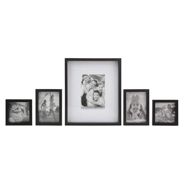 Stonebriar Collection Black Wood Nesting Picture Frame Set (Set of 5)