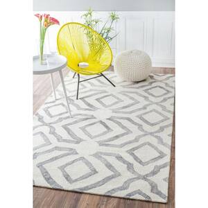Brienne Geometric Gray 9 ft. x 12 ft. Area Rug