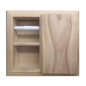 Hawthorn Recessed Double Toilet Paper Holder in Unfinished Wood