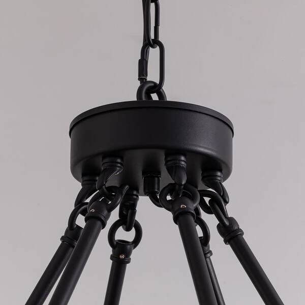 SILJOY 40 in. Farmhouse Black 12-Light Candlestick Vintage