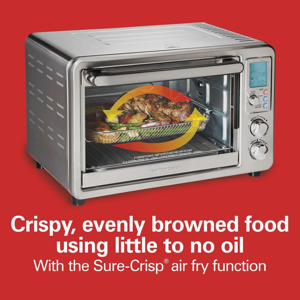 Stainless Steel Digital 6-Slice Air Fryer Toaster Oven with Rotisserie