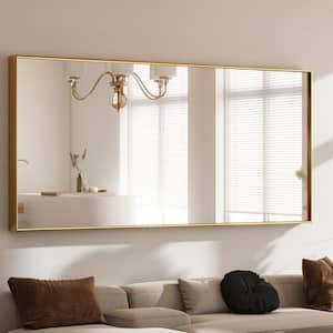 29.9 in. W x 70.9 in. H Rectangular Modern Aluminum Alloy Framed Gold Full Length Mirror