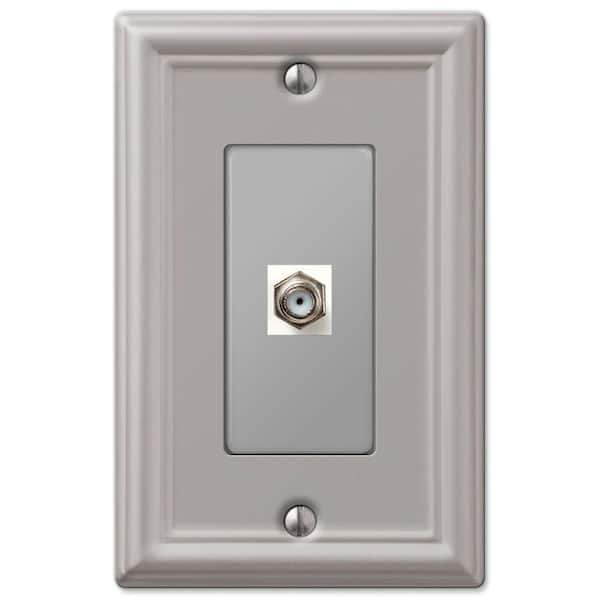 AMERELLE Ascher 1 Gang Coax Steel Wall Plate - Brushed Nickel